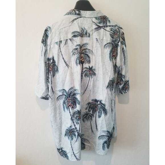 Two Palms Men's Casual Button Up Short Sleeve Hawaiian Shirt 2XL Palm Tree Print - Picture 1 of 4